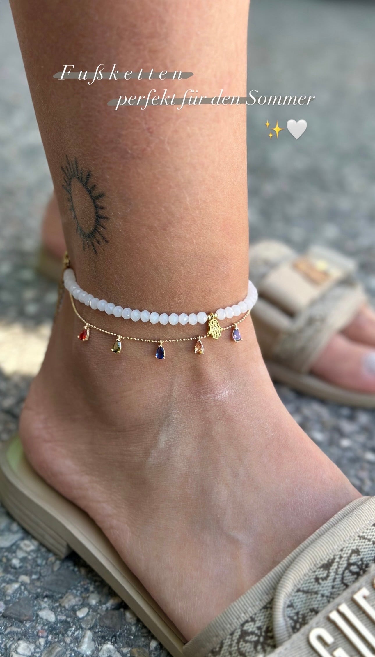 Bright crystal Fußkette